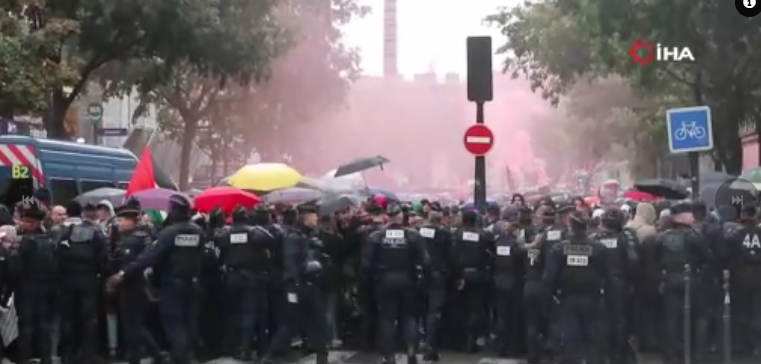 Fransız polisinden Filistin destekçilerine sert müdahale