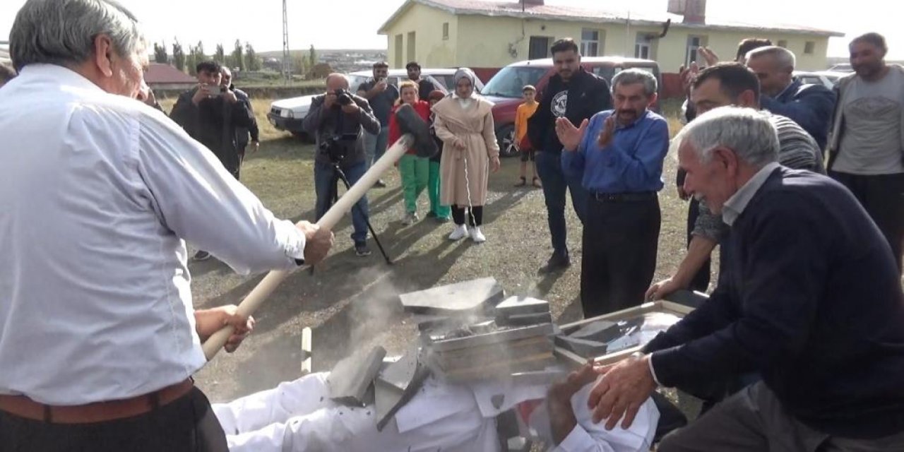 120 kilo taşı midesinde balyozla kırdırdı