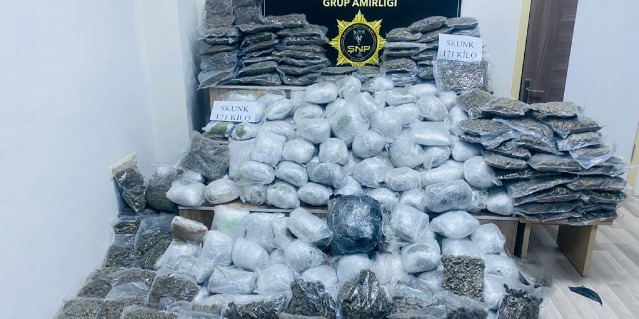 171 kilogram skunk ele geçirildi