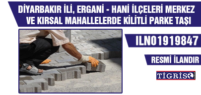 DİYARBAKIR İLİ, ERGANİ - HANİ İLÇELERİ MERKEZ VE KIRSAL MAHALLELERDE KİLİTLİ PARKE TAŞI DÖŞEME YAPIM İŞİ