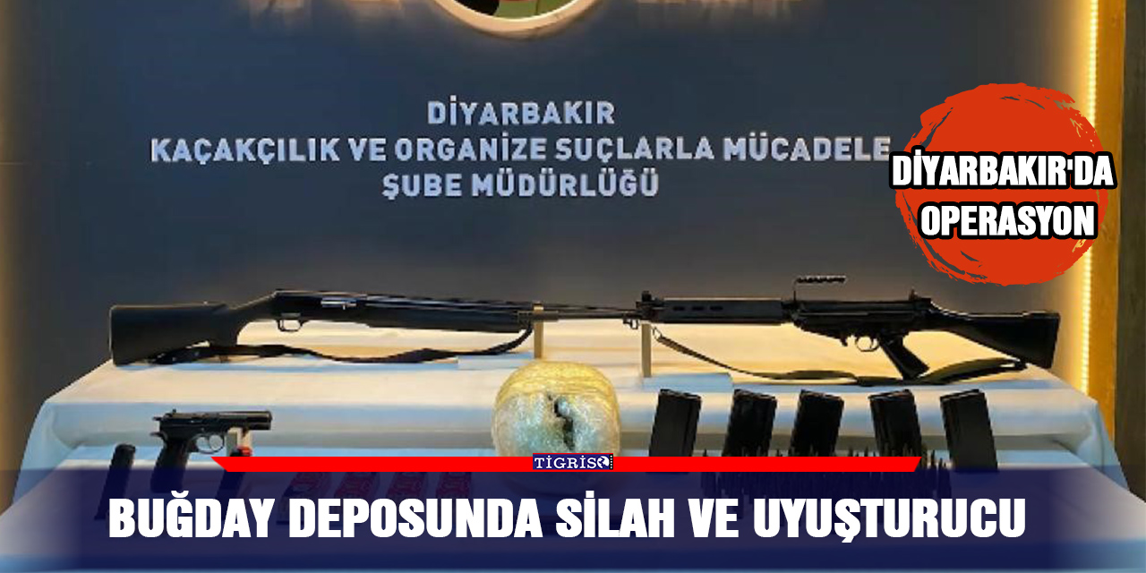 Buğday deposunda silah ve uyuşturucu