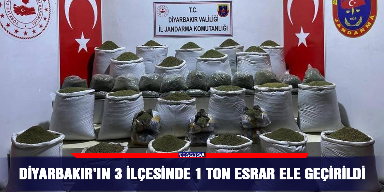 Diyarbakır’ın 3 ilçesinde 1 ton esrar ele geçirildi