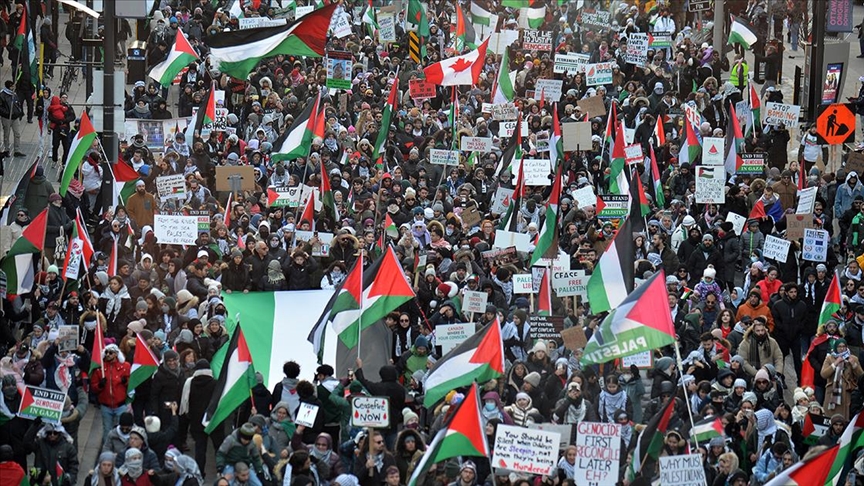 Kanada'da Filistin'e destek gösterisi düzenlendi