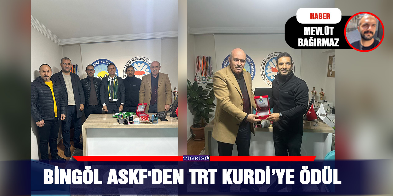Bingöl ASKF'DEN TRT KURDİ’ye ödül