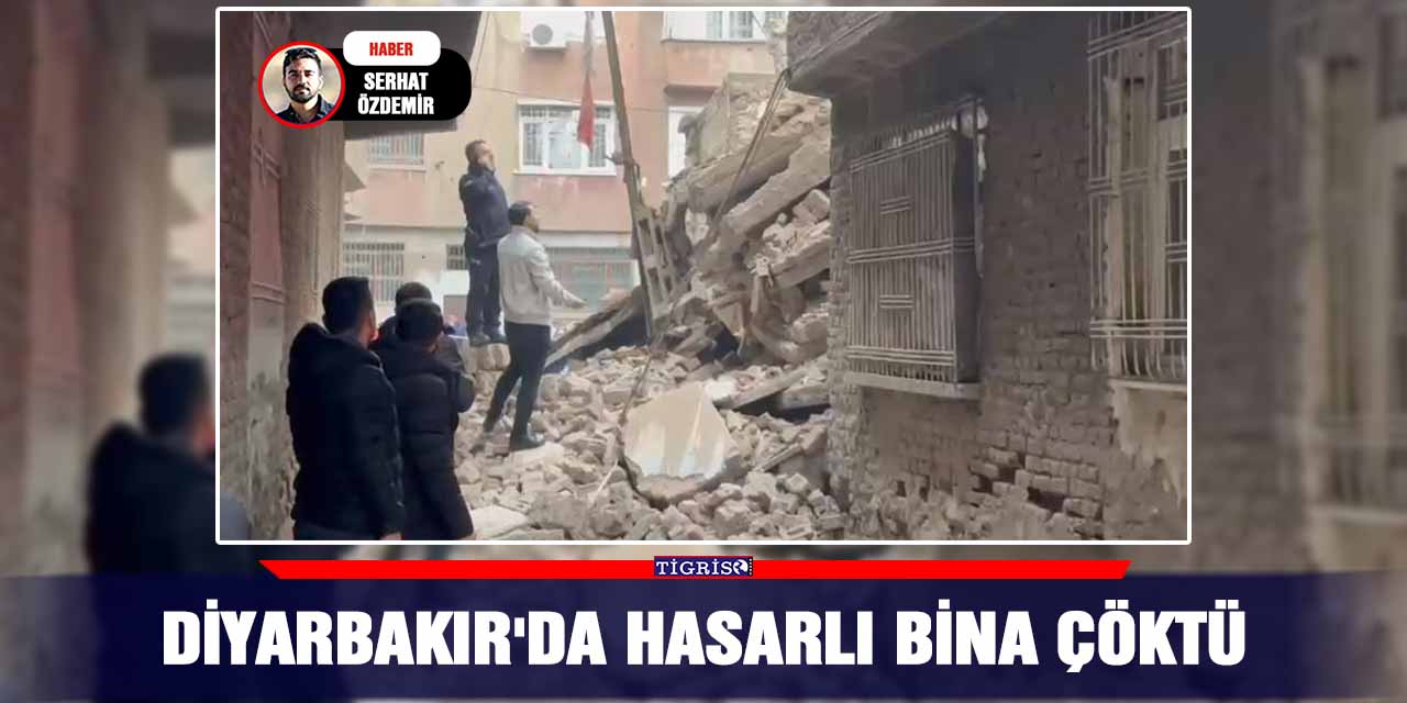 VİDEO - Diyarbakır'da hasarlı bina çöktü