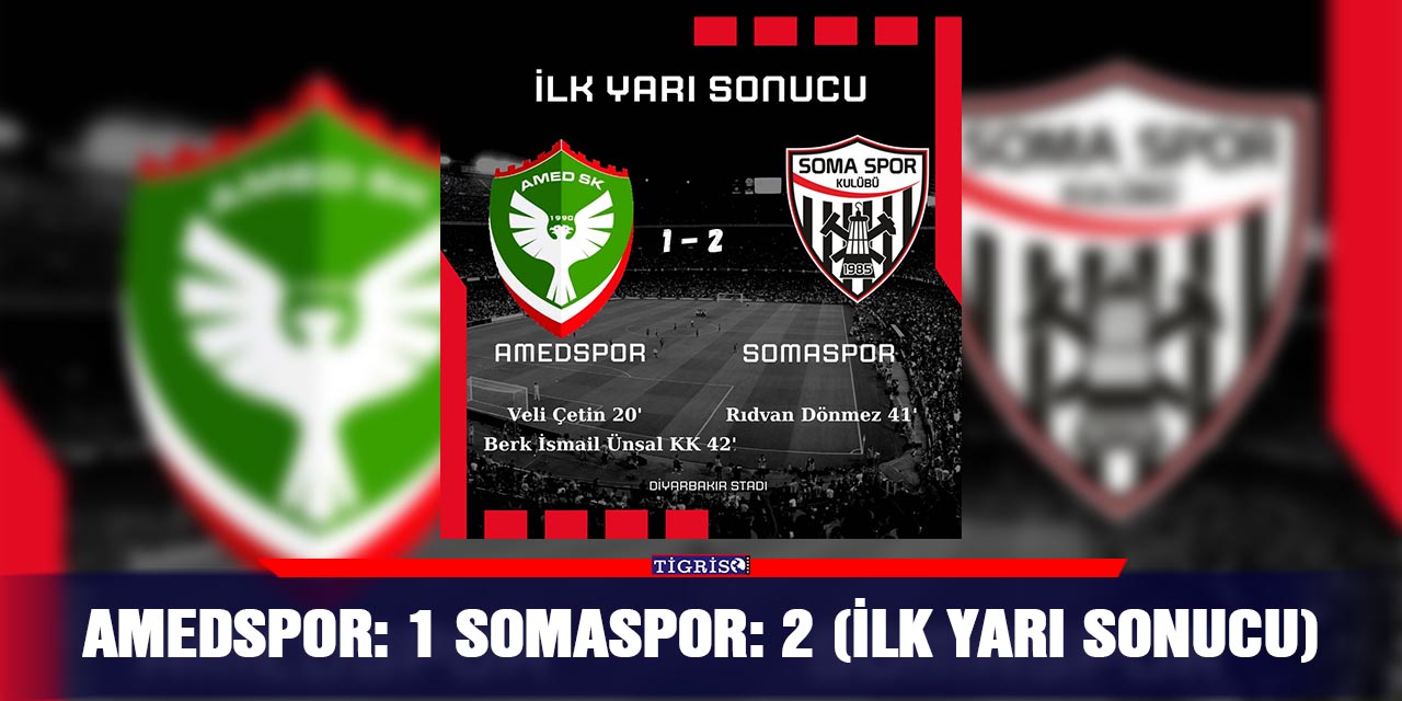 Amedspor: 1 Somaspor: 2 (İlk yarı sonucu)