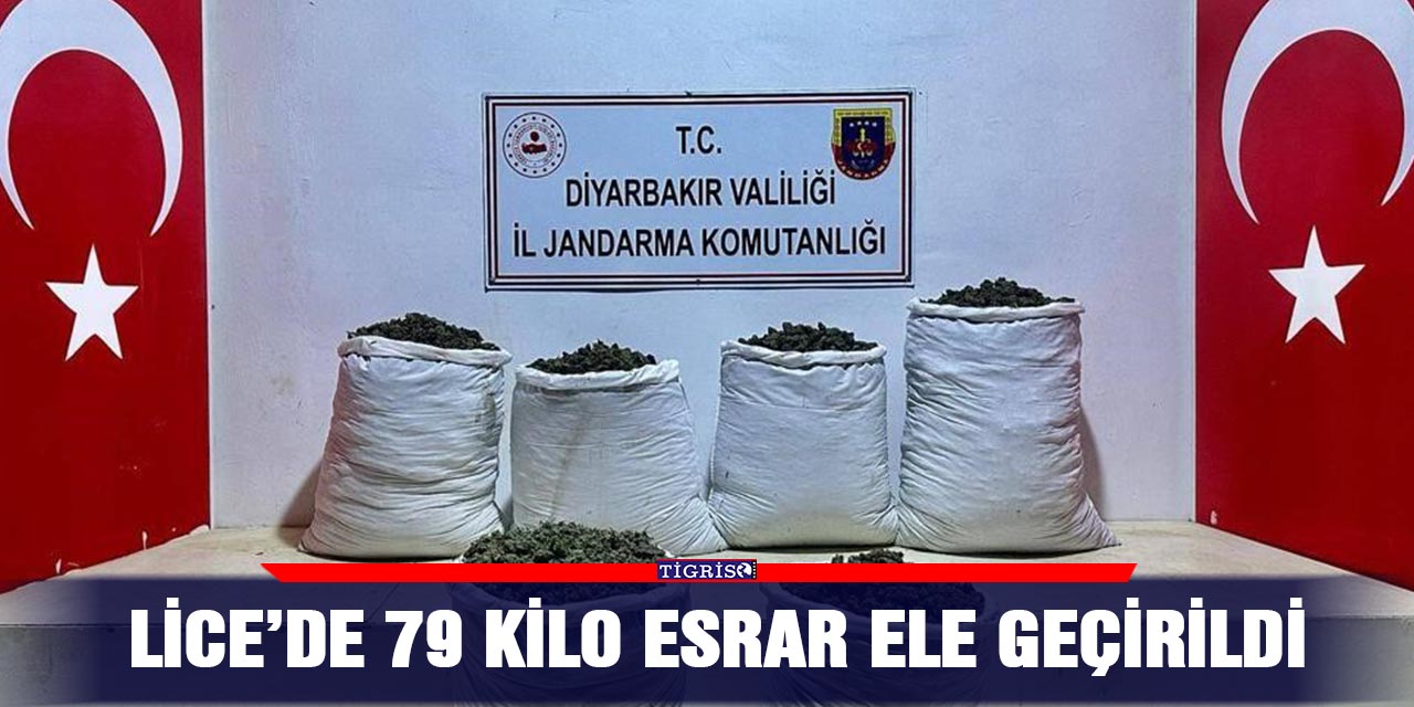 Lice’de 79 kilo esrar ele geçirildi