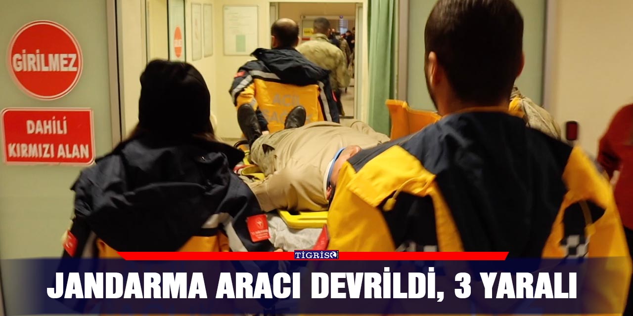 Jandarma aracı devrildi, 3 yaralı