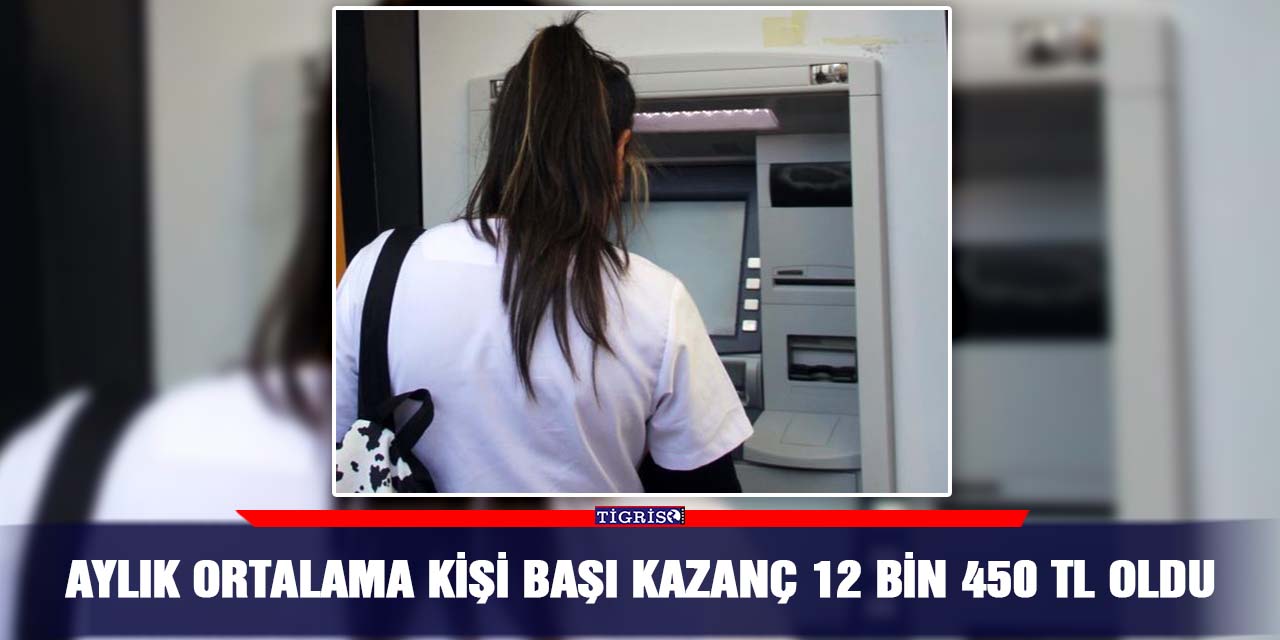 Aylık ortalama kişi başı kazanç 12 bin 450 TL oldu