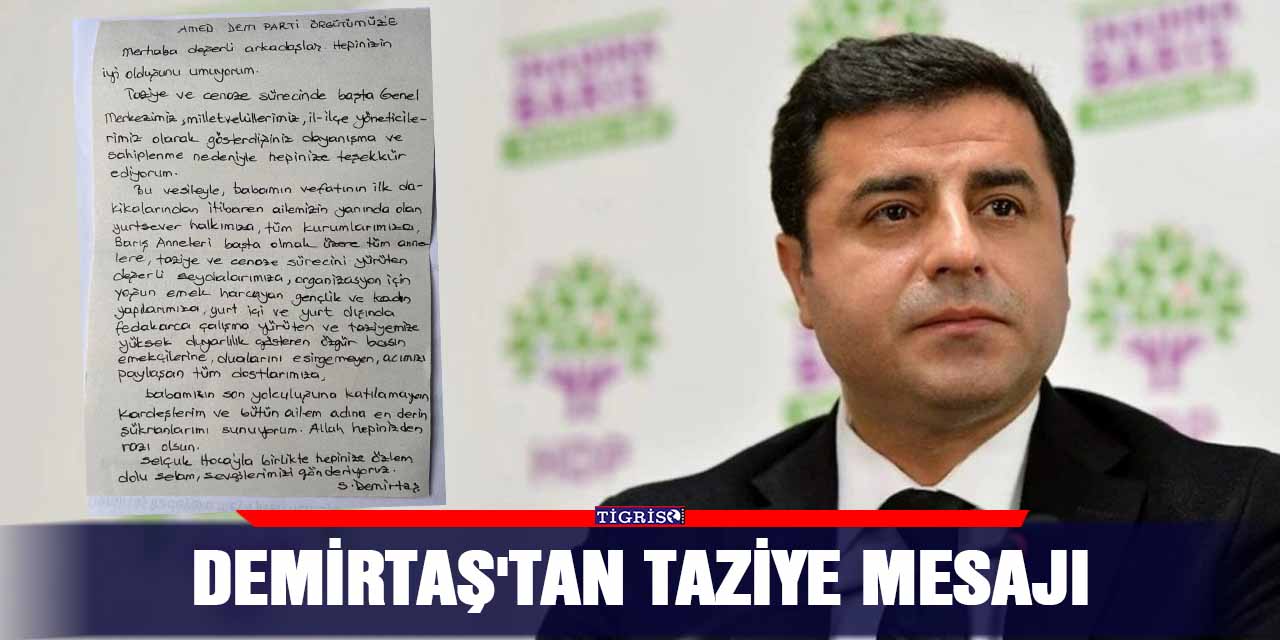 Demirtaş'tan taziye mesajı