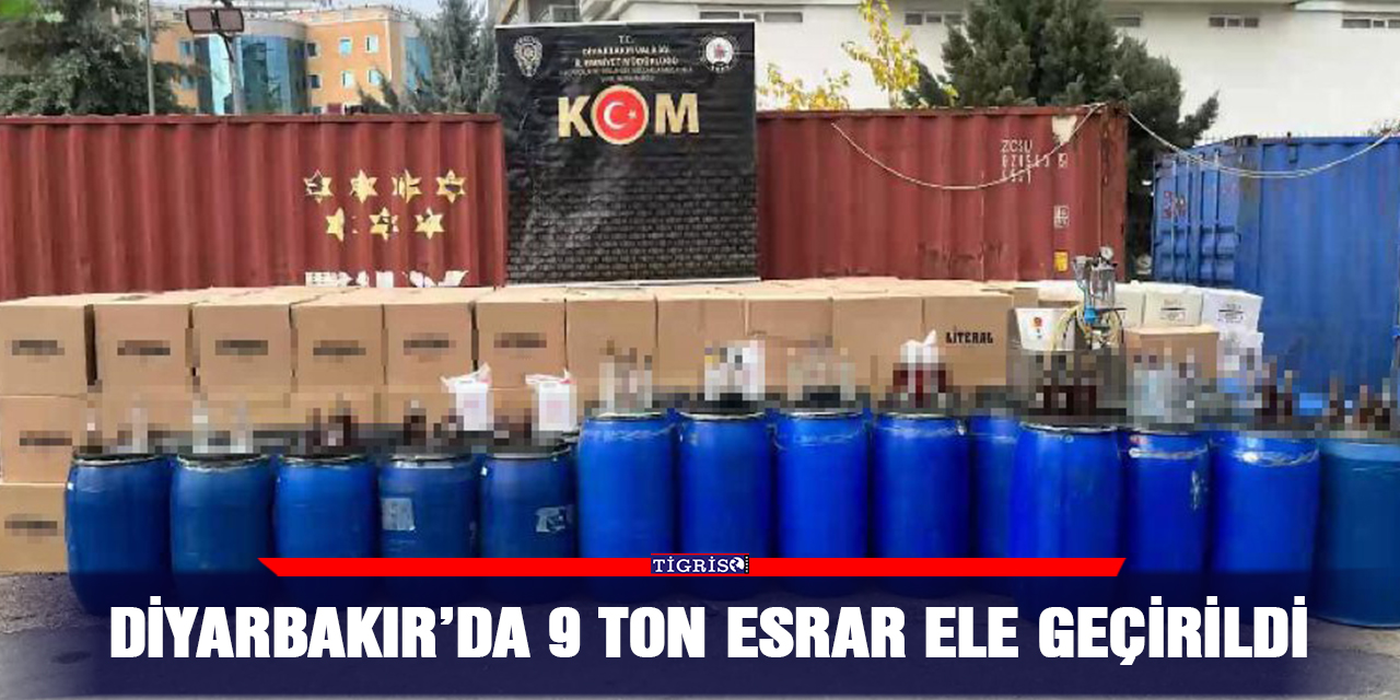 Diyarbakır’da 9 ton esrar ele geçirildi