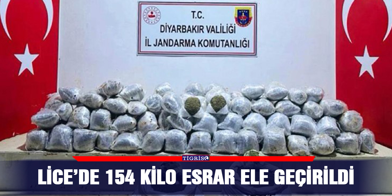 Lice’de 154 kilo esrar ele geçirildi
