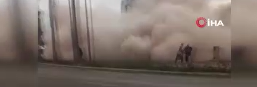 5 katlı binanın çökme anı kameraya yansıdı işte O  görüntü