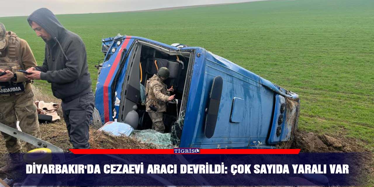 VİDEO - Diyarbakır'da cezaevi aracı devrildi: Çok sayıda yaralı var