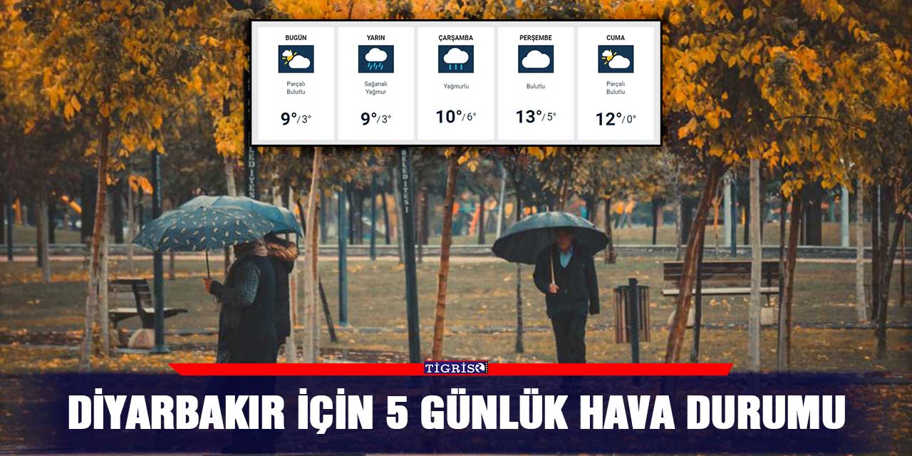 Diyarbakır için 5 günlük hava durumu