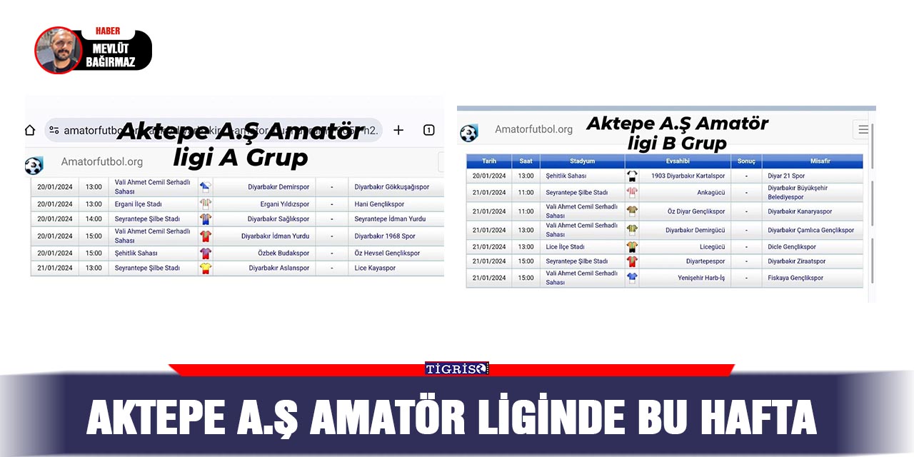 Aktepe A.Ş Amatör liginde bu hafta