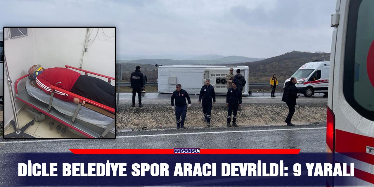Dicle Belediye spor aracı devrildi: 9 yaralı