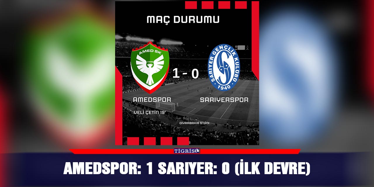 Amedspor: 1 Sarıyer: 0 (İlk devre)