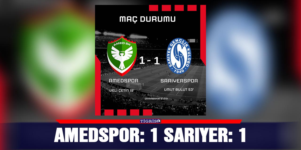 Amedspor: 1 Sarıyer: 1