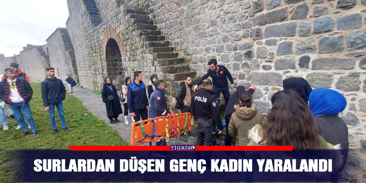 Surlardan düşen genç kadın yaralandı
