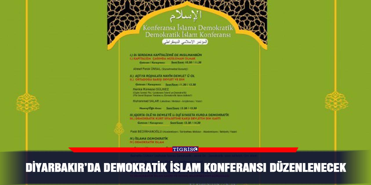 Diyarbakır’da Demokratik İslam Konferansı düzenlenecek