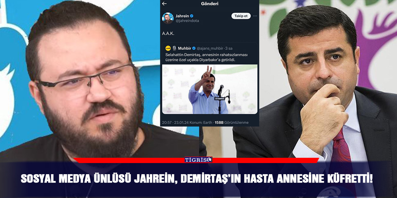 Sosyal medya ünlüsü Jahrein, Demirtaş’ın hasta annesine küfretti!