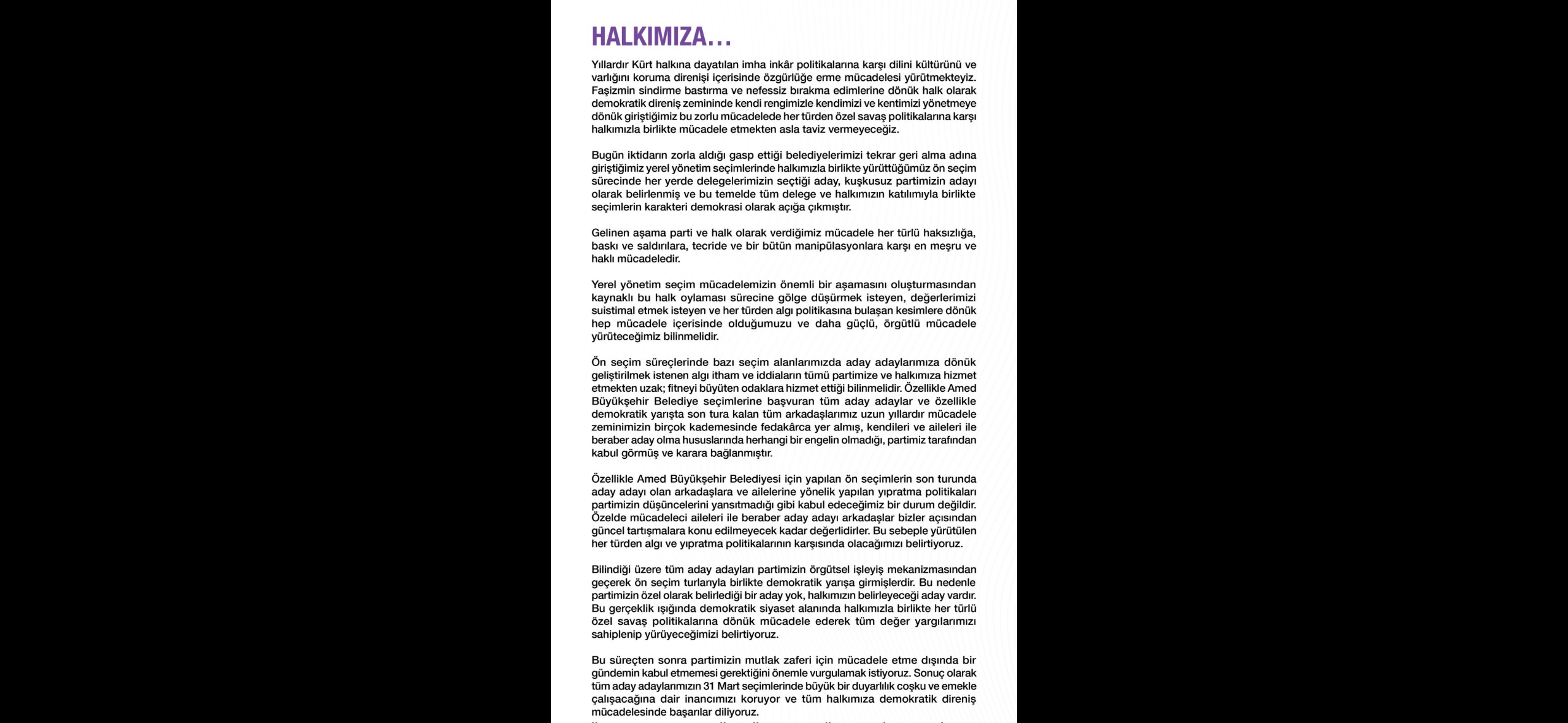 DEM Parti’den Diyarbakır’daki aday tartışmaları açıklaması!