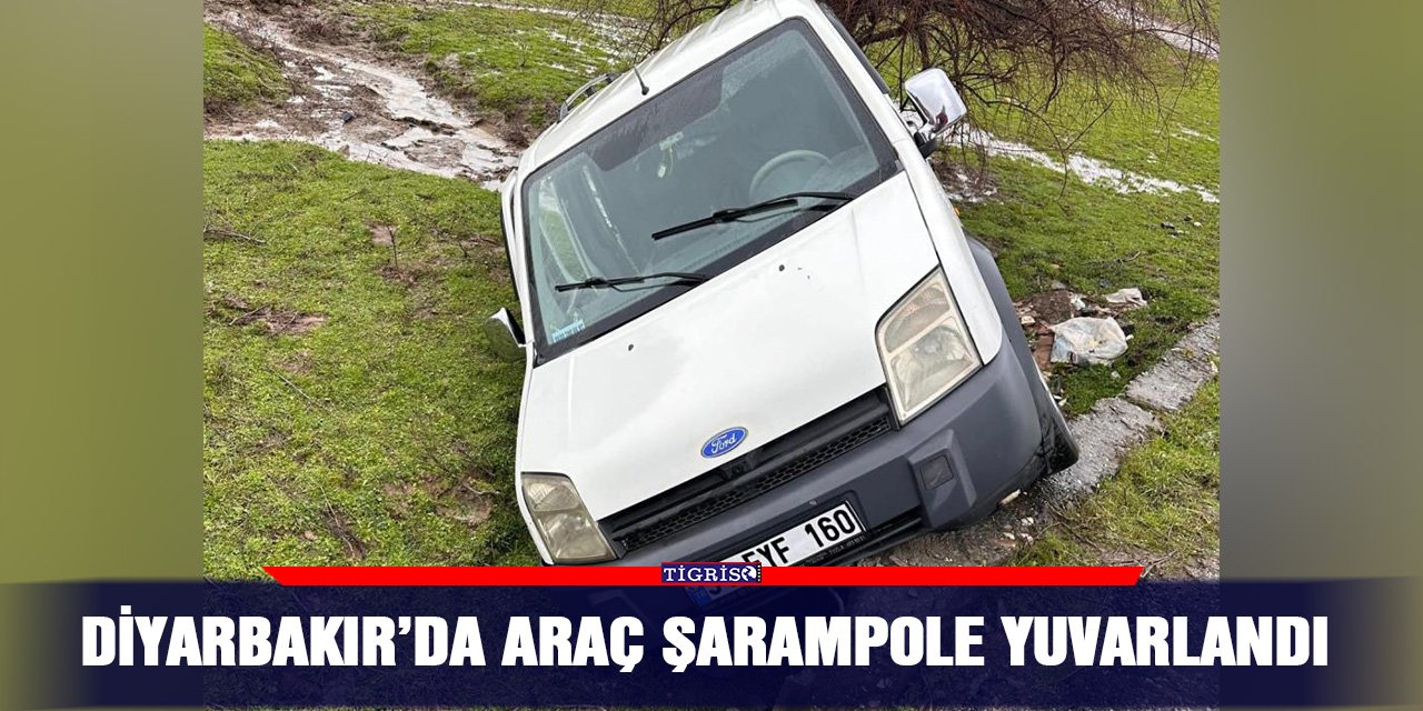 Diyarbakır’da araç şarampole yuvarlandı