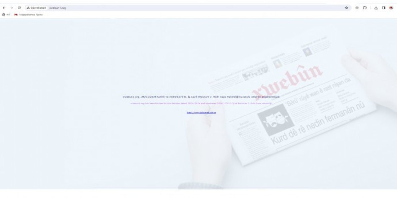 Kürtçe gazetenin sitesine 'gerekçesiz' erişim engeli!