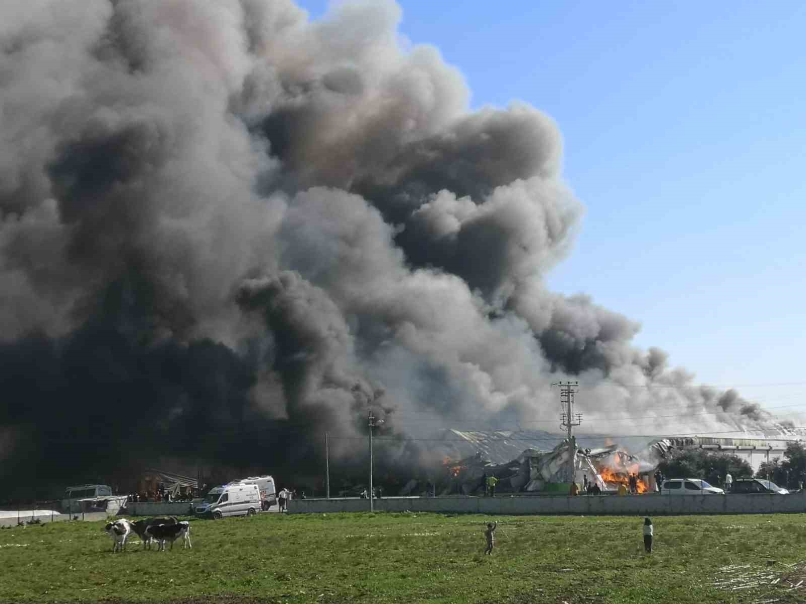Mersin’de fabrika yangını