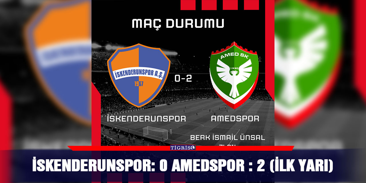 İskenderunspor: 0 Amedspor : 2 (İlk yarı)