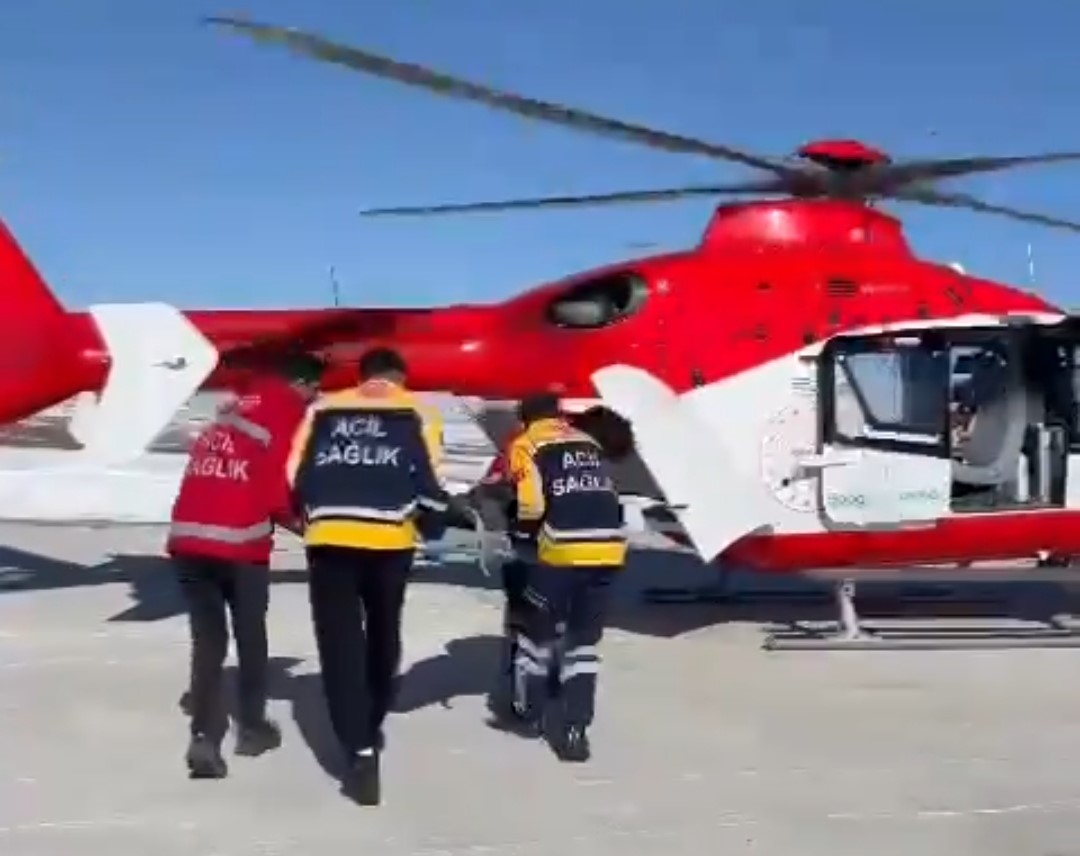 Hasta için helikopter havalandı