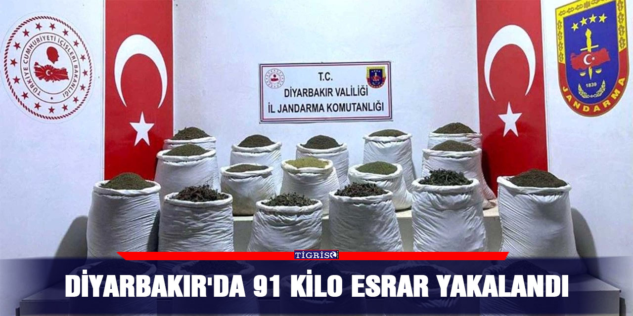 Diyarbakır'da 91 kilo esrar yakalandı