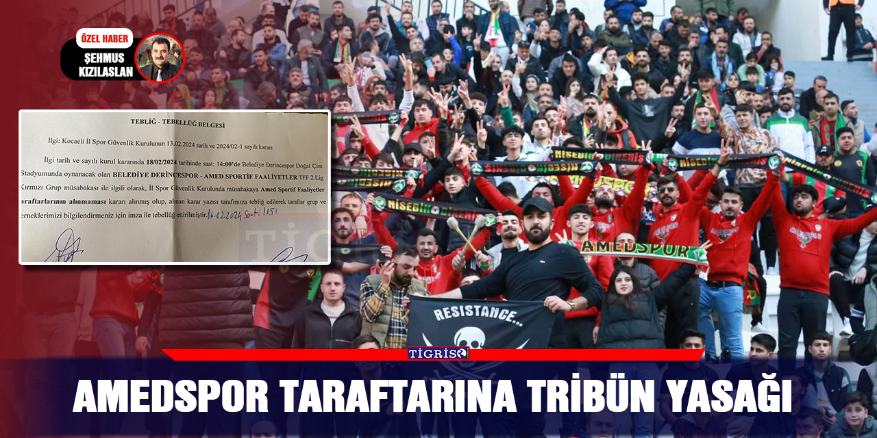 Amedspor taraftarına tribün yasağı