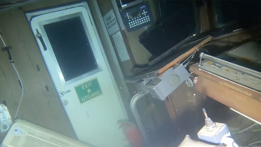 VİDEO - Batan geminin su altından görüntüleri paylaşıldı