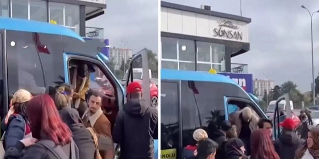 Dolmuşa kaçak binişleri engellemek isteyen şoförden ilginç yöntem