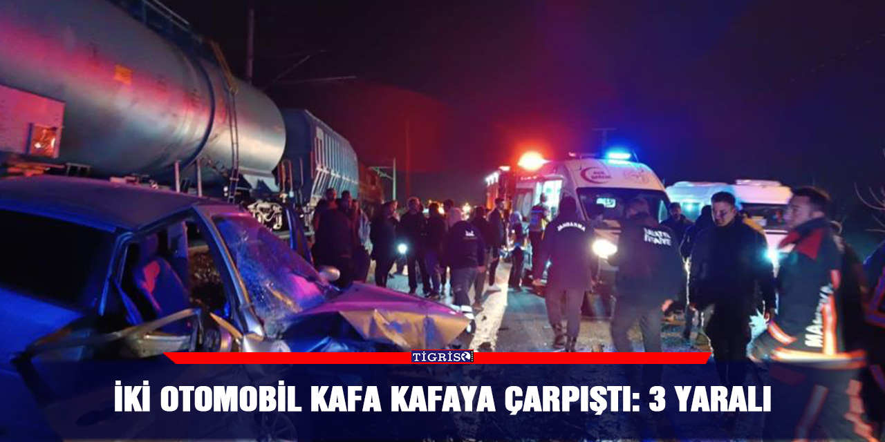İki otomobil kafa kafaya çarpıştı: 3 yaralı