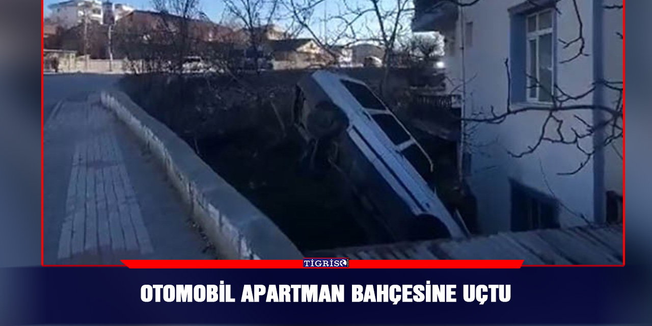 Otomobil apartman bahçesine uçtu