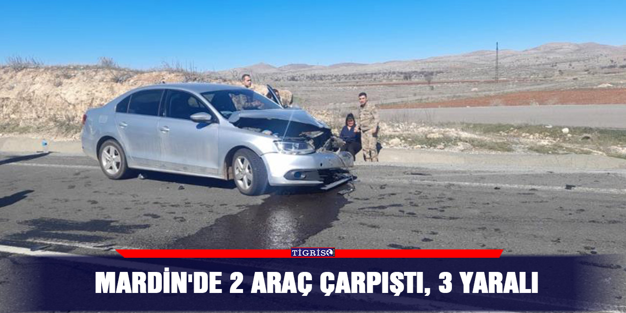 Mardin'de 2 araç çarpıştı, 3 yaralı