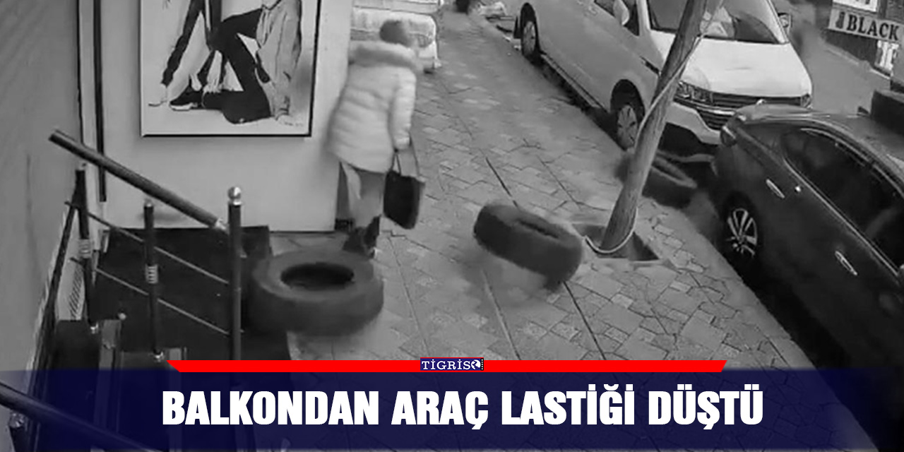 VİDEO - Balkondan araç lastiği düştü