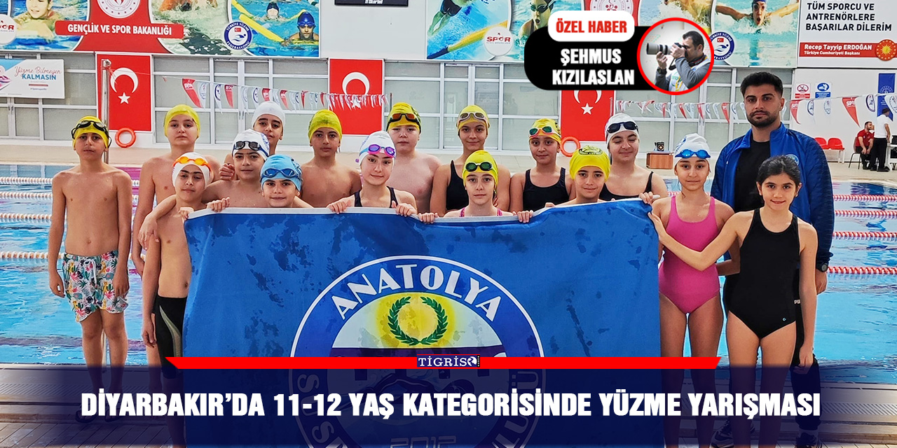 Diyarbakır’da 11-12 Yaş kategorisinde yüzme yarışması