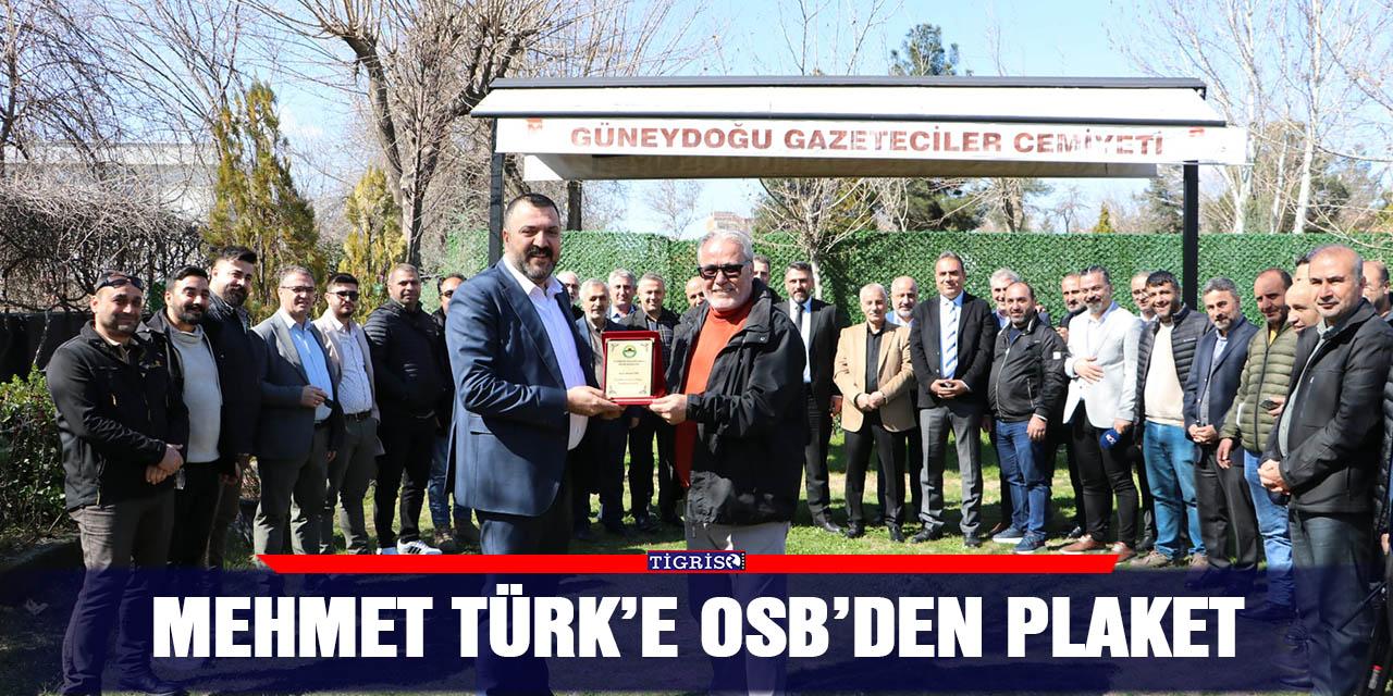 Mehmet Türk’e OSB’den plaket