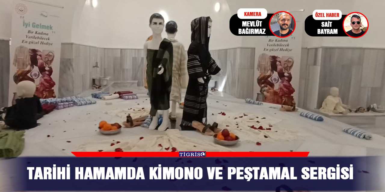VİDEO - Tarihi hamamda Kimono ve peştamal sergisi