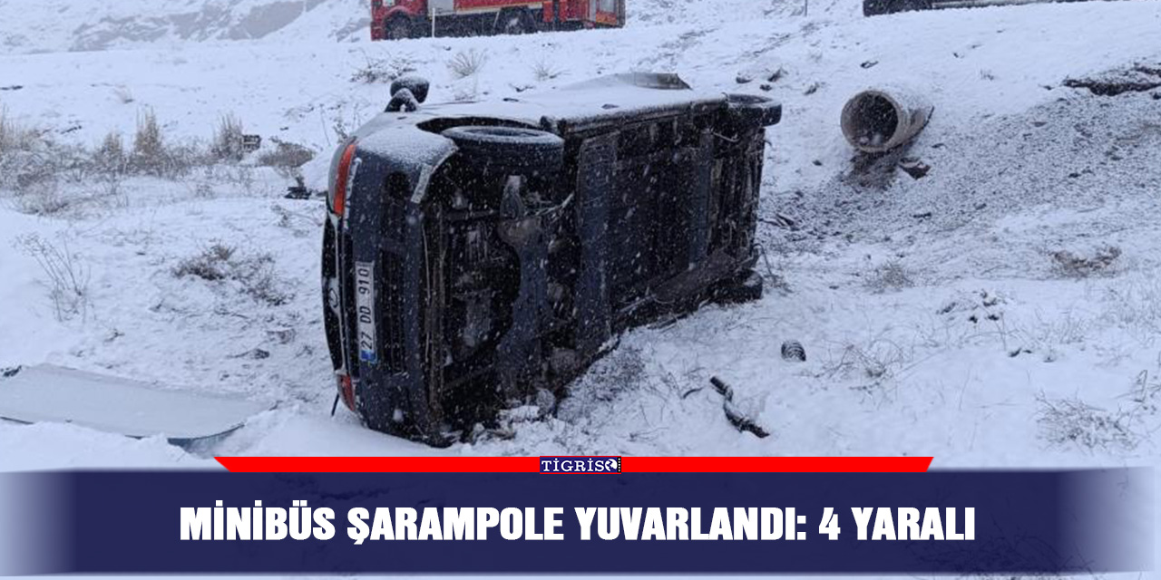 Minibüs şarampole yuvarlandı: 4 yaralı