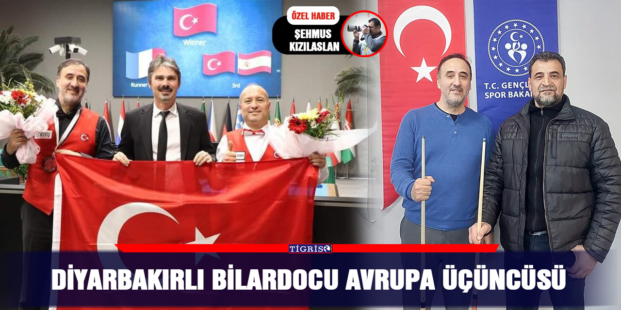 Diyarbakırlı bilardocu Avrupa üçüncüsü