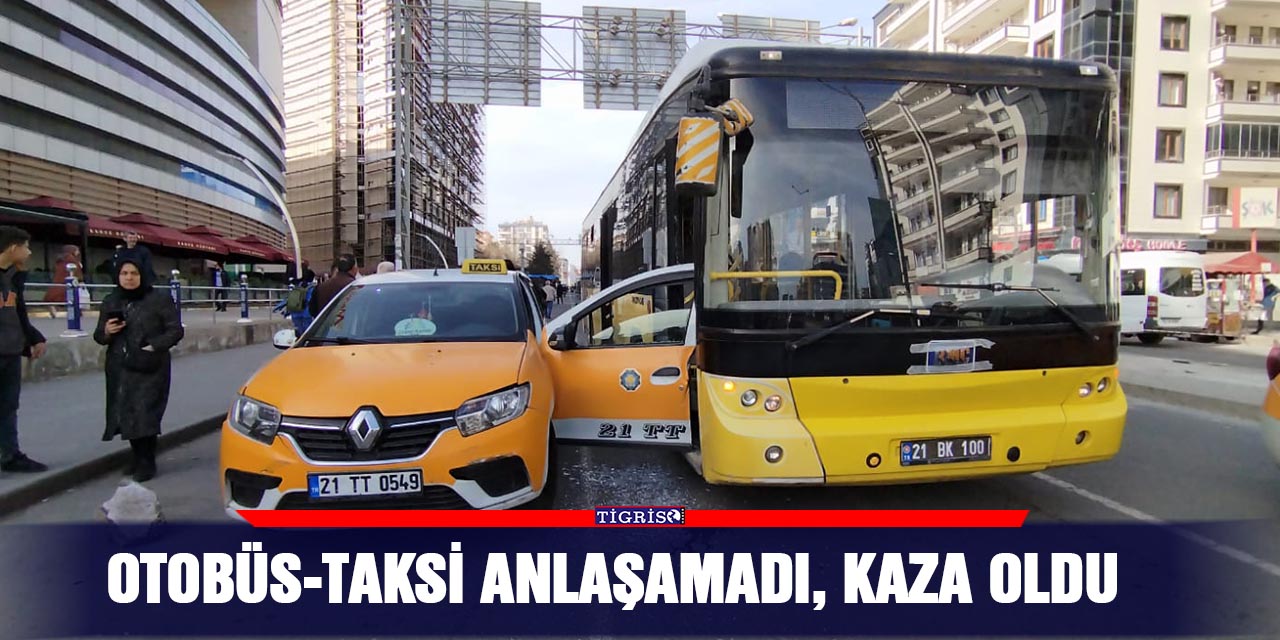VİDEO - Otobüs-Taksi anlaşamadı, kaza oldu