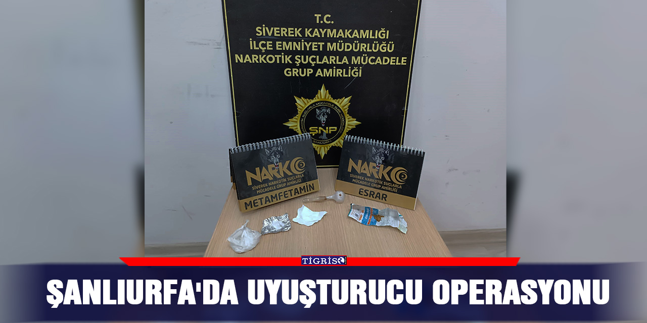 Şanlıurfa'da uyuşturucu operasyonu