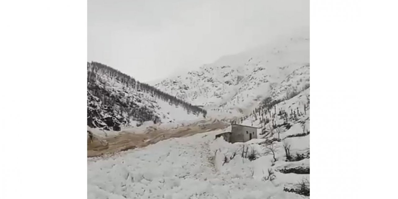 Çığ düştü, köyün şehirle ulaşımı kesildi