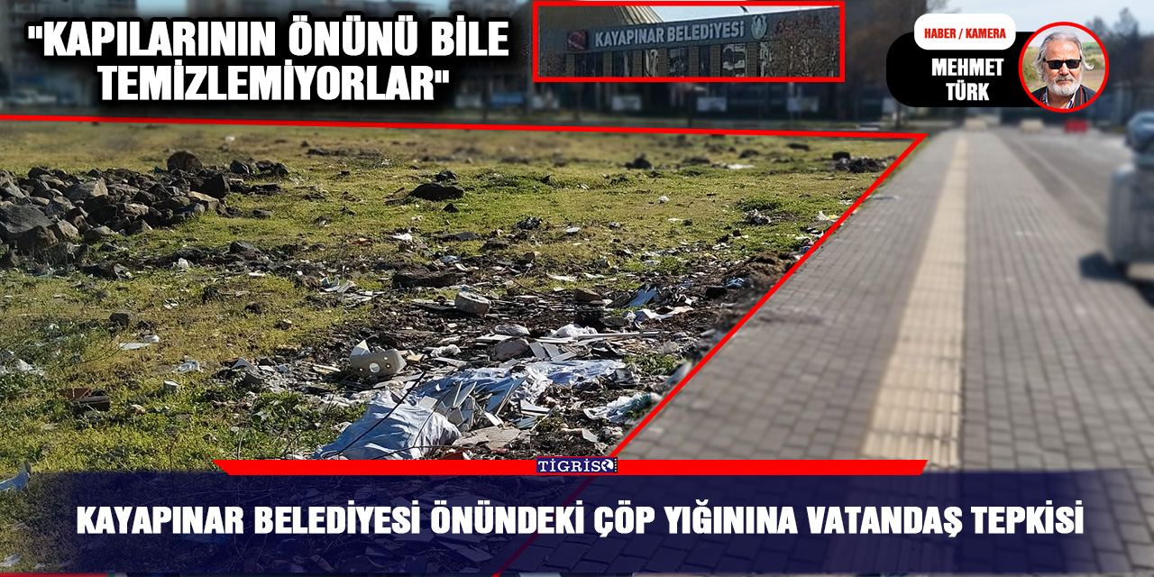 VİDEO - Kayapınar Belediyesi önündeki çöp yığınına vatandaş tepkisi: "Kapılarının önünü bile temizlemiyorlar"