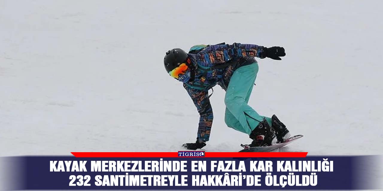 Kayak merkezlerinde en fazla kar kalınlığı 232 santimetreyle Hakkâri’de ölçüldü